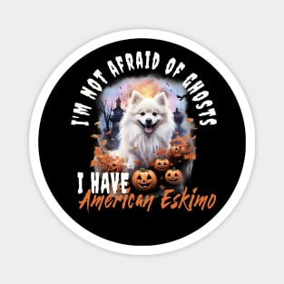 American Eskimo Dog Ghost Guardian Vintage Halloween Funny Magnet